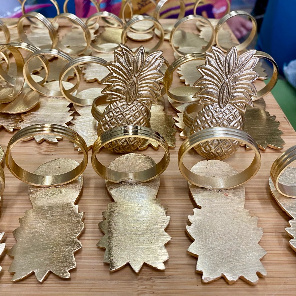 Gold Pineapple Napkin Rings